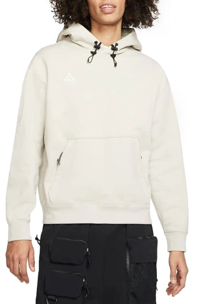 Shop Nike Acg Cotton Blend Hoodie In String/ Summit White