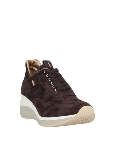 Shop Cesare Paciotti 4us Sneakers In Dark Brown