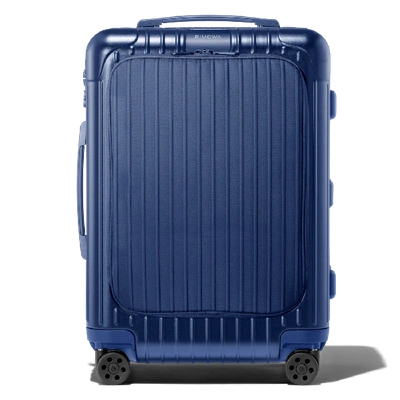 Shop Rimowa Essential Sleeve Cabin Carry-on Suitcase In Matte Blue - Polycarbonate - 21,7x15,8x9,1