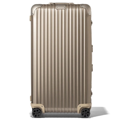 Shop Rimowa Original Trunk Plus Large Suitcase In Titanium - Aluminium - 31,5x14,8x17