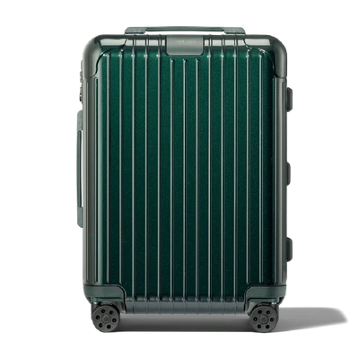 Shop Rimowa Essential Cabin S Carry-on Suitcase In Green - Polycarbonate - 21,7x15,8x7,9