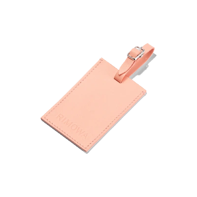 Shop Rimowa Personalized Full-grain Leather Luggage Tag In Blush Pink