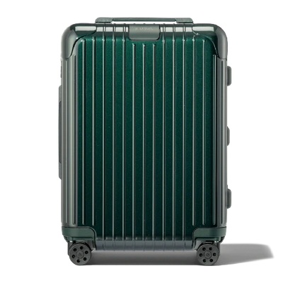 Shop Rimowa Essential Cabin Carry-on Suitcase In Green - Polycarbonate - 21,7x15,8x9,1