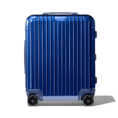 Shop Rimowa Essential Cabin Plus Carry-on Suitcase In Blue - Polycarbonate - 22,1x17,8x9,9