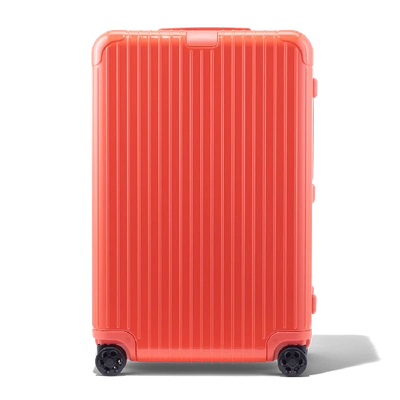 Shop Rimowa Essential Check-in L Suitcase In Coral Red - Polycarbonate - 30,6x20,5x11,1