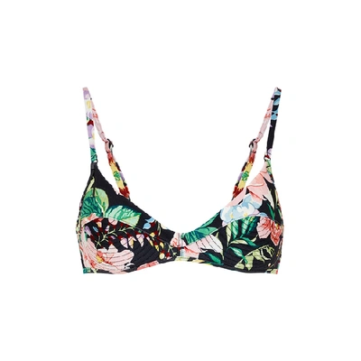 Shop Zimmermann Bellitude Floral-print Bikini Top In Multicoloured
