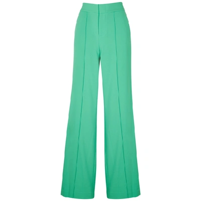 Shop Alice And Olivia Dylan Green Wide-leg Trousers
