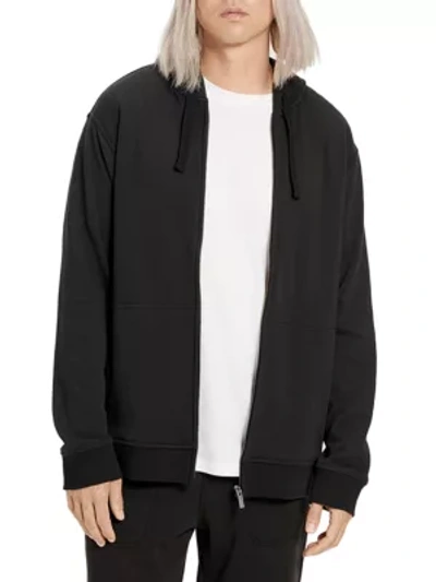 Shop Ugg Gordon Faux Fur-lined Hoodie In Black