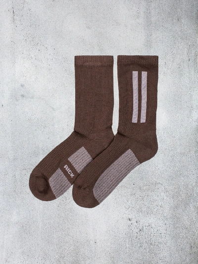 Shop Rick Owens Tc Knit Socks In Brown
