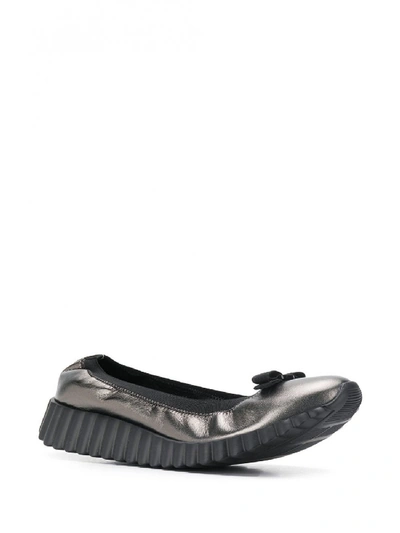 Shop Ferragamo Dolly Leather Slip On Sneakers In Black