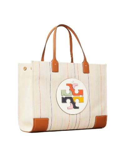 Shop Tory Burch Ella Multi-stitch Tote Bag In Natural/brown