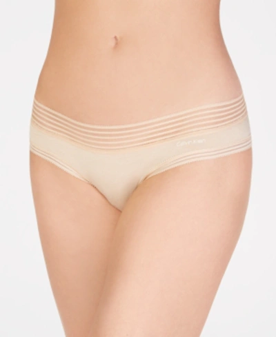 Shop Calvin Klein Striped-waist Hipster Underwear Qd3672 In Bare (nude 5)