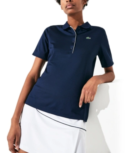 Shop Lacoste Sport Ultra Dry Performance Polo In Navy/white