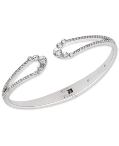 Shop Givenchy Crystal Cuff Bracelet In Silver