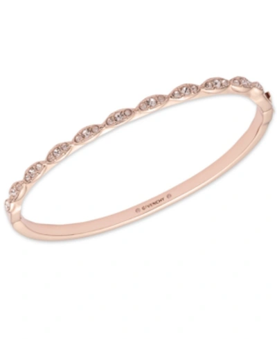 Shop Givenchy Pave Bangle Bracelet In Rose Gold
