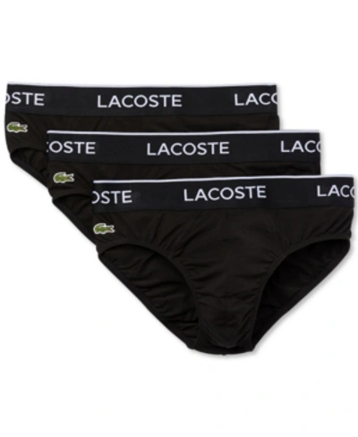 Shop Lacoste Men's 3-pk. Stretch Briefs In Black