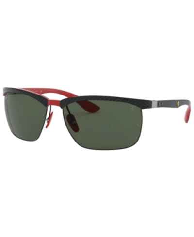 Shop Ray Ban Ray-ban Sunglasses, Rb8324m 64 In Dk Carbon On Rubber Red Ferrari/dark Green