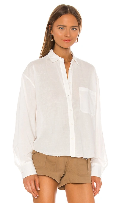 Shop Atm Anthony Thomas Melillo Cotton Crosshatch Shirt In White