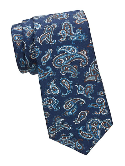 Shop Kiton Paisley Silk Tie