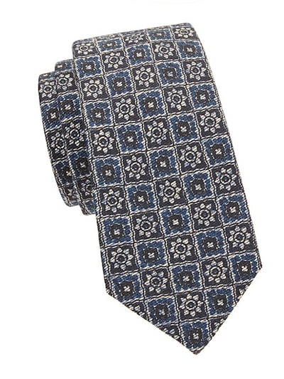 Shop Kiton Printed Wool & Silk-blend Tie