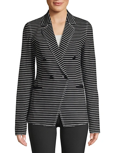 Shop Lafayette 148 Devin Asymmetric Striped Jacket