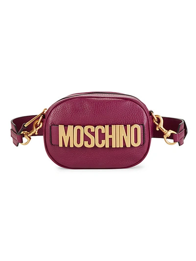Shop Moschino Logo Leather Belt Bag