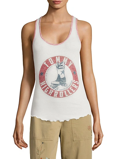 Shop Tommy Hilfiger Rib-knit Graphic Tank Top