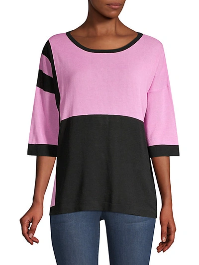 Shop Beatrice B Colorblock Sequin Zebra Knit Tee