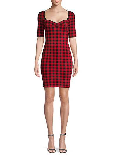 Shop Ronny Kobo Checkered Sheath Dress