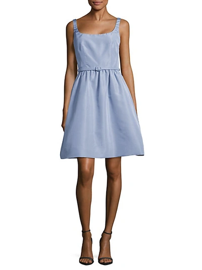 Shop Oscar De La Renta Belted Silk A-line Dress