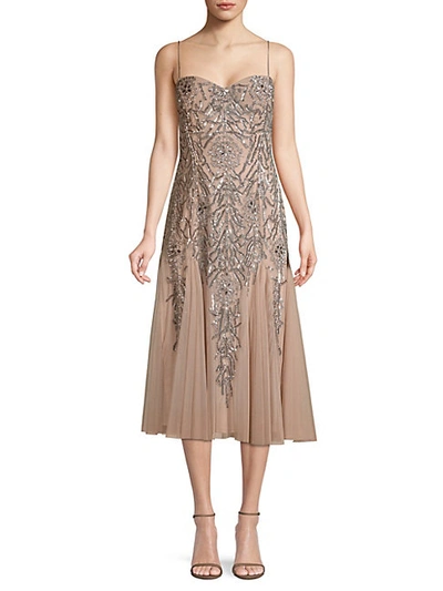 Shop Aidan Mattox Beaded Midi Dress