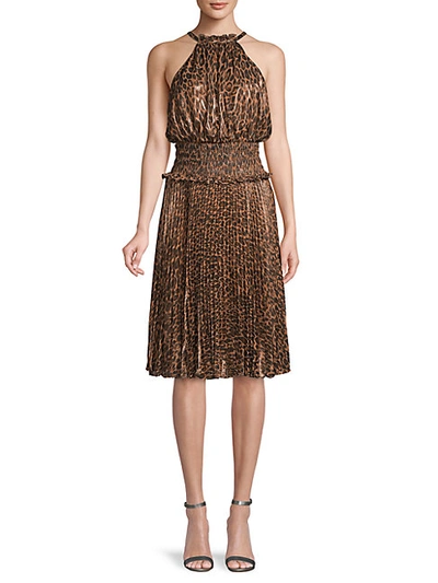 Shop Bcbgmaxazria Leopard-print Dress