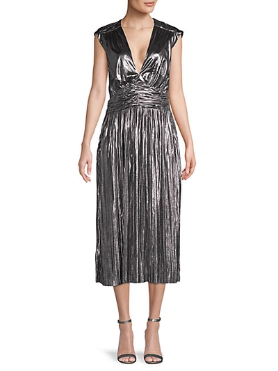 Shop Rebecca Minkoff Briella Metallic Pleated Dress