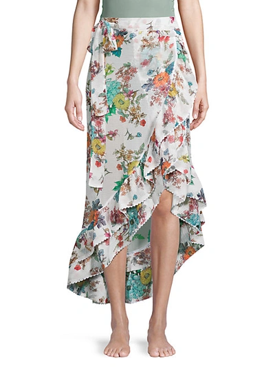 Shop Pq Floral-print Asymmetric Skirt