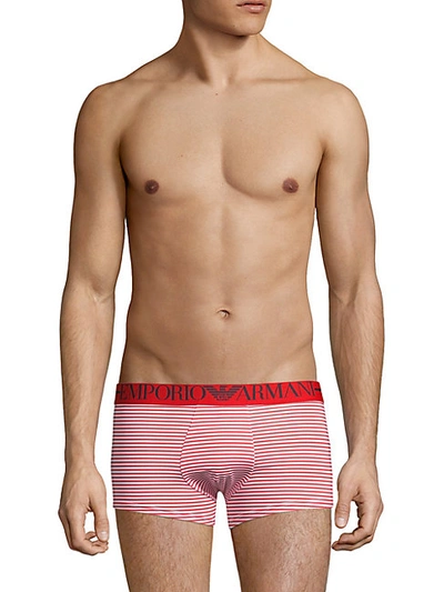 Shop Emporio Armani Striped Logo Boxer Briefs