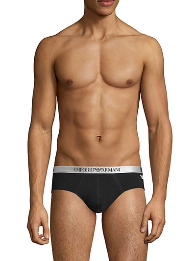 Shop Emporio Armani Logo-waistband Briefs