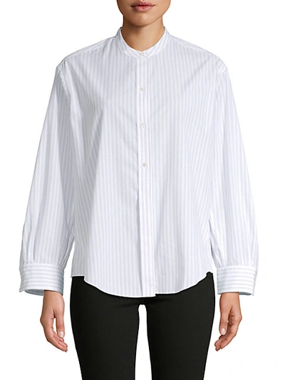 Shop Vince Striped Mockneck Shirt
