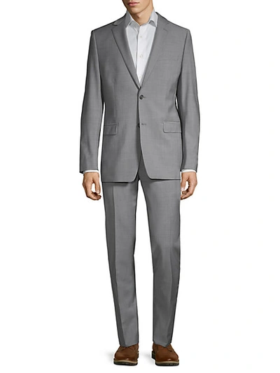 Shop Calvin Klein Skinny-fit Stretch Wool Sharkskin Suit