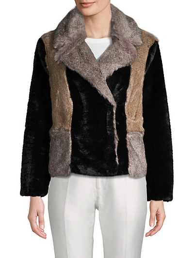 Shop Rebecca Taylor Long-sleeve Faux Fur Jacket