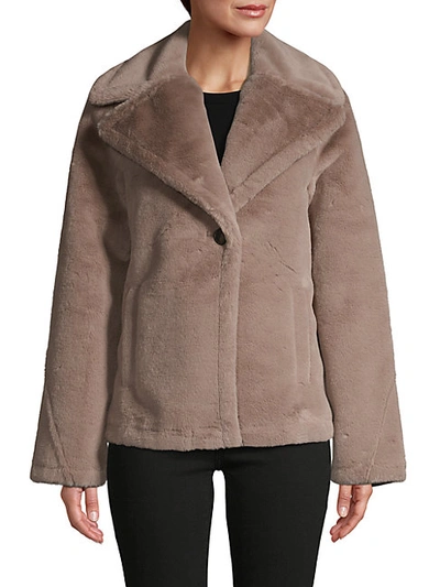 Shop Avec Les Filles Faux Fur Single-button Jacket