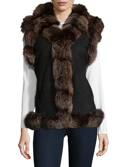 Shop Belle Fare Dyed Fox Fur Vest