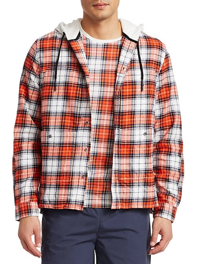 Shop Madison Supply Hooded Check Flannel Pocket Shirt