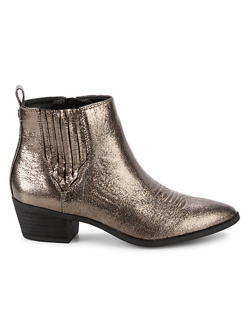 metallic western booties