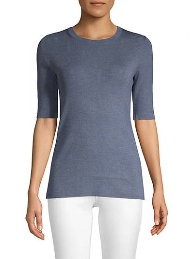 Shop Lafayette 148 Skinny Stretch-silk Sweater