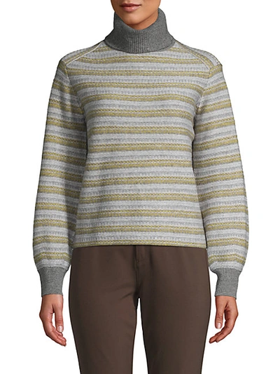 Shop Vince Fair Isle Striped Turtleneck Sweater