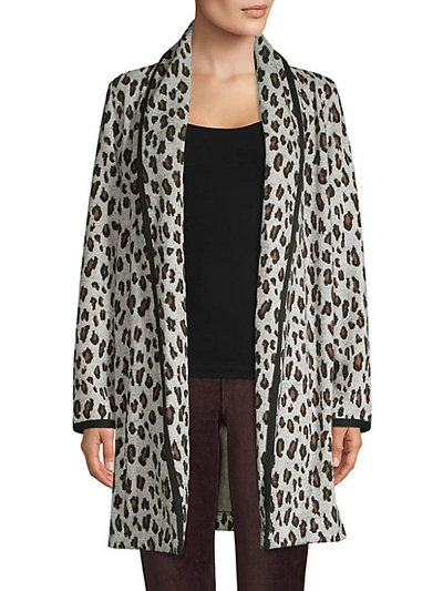 Shop Calvin Klein Leopard-print Open-front Cardigan