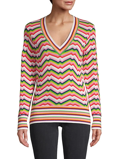 Shop Trina Turk Take Off Chevron Cotton Sweater