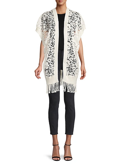 Shop Valentino Lace Open-front Poncho