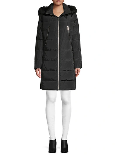 Shop Michael Michael Kors Faux Fur-trim Down Puffer Coat