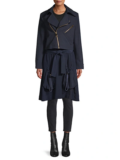 Shop Chloé Zip-front Wool-blend Parka Coat